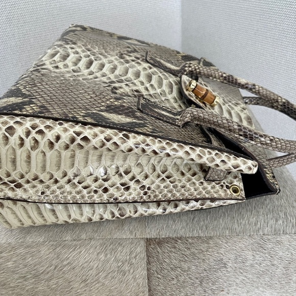 SNAKE SKIN- PHYTON ITALIAN HANDBAG NEW - Picture 10 of 16